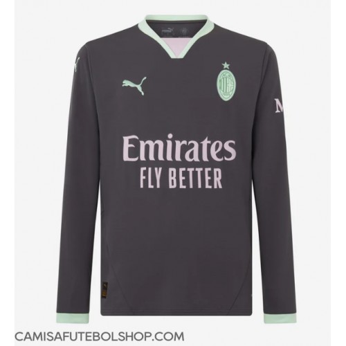 Camisa de time de futebol AC Milan Replicas 3º Equipamento 2024-25 Manga Comprida